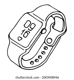 hand drawn Smart Watch illustration in doodle style