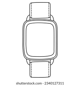 hand drawn Smart Watch illustration in doodle style