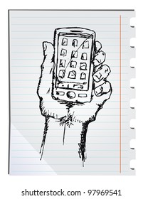 hand drawn smartphone