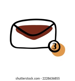 Hand drawn Smartphone with new email 