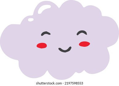 Hand Drawn Smiling Cloud Illustration Isolated Stock Vector (Royalty ...