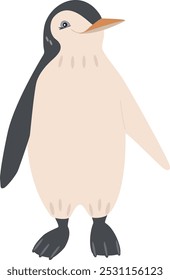 Hand drawn smiling Penguin vector.