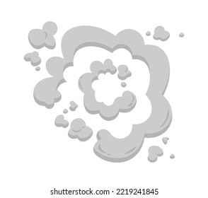 Hand drawn smoke or dust cloud. Abstract element