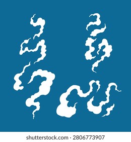hand drawn smoke effect illustration set