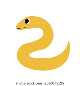 Hand drawn snake on a white background, vector illustration. Symbol of the year 2025.