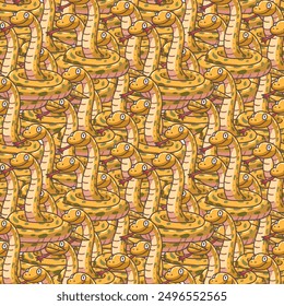 Dibujado a mano patrón de serpiente, víbora, pitón, anaconda, boa constrictor, cobra, patrón sin costuras, tela, textil, papel de embalaje, cubierta, Anuncio, decoración interior, Vector