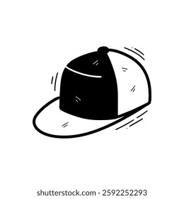 Hand Drawn Snapback Hat Illustration. Doodle Vector. Isolated on White Background - EPS 10 Vector