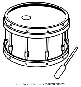 Hand Drawn Snare drum doodle isolated silhouette Vector Art Illustration, CNC, Wood, Vinyl, Cricut, Laser engraving File
