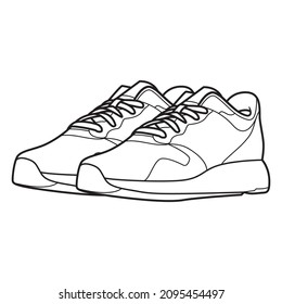 contorno de la zapatera de mano. vector de dibujo, zapador de línea negra. Ilustración vectorial.