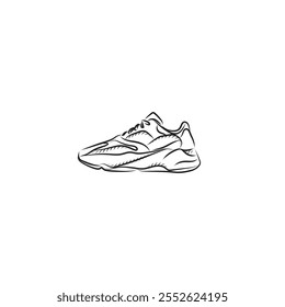 Hand drawn Sneakers flat vector design
