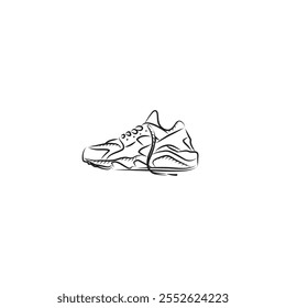 Hand drawn Sneakers flat vector design
