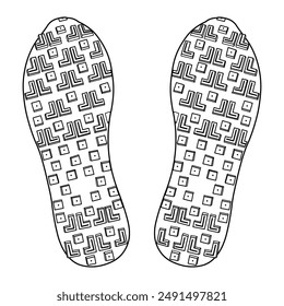 hand drawn sneakers, gym shoes, top view. Image in different views - front, back, top, side, sole and 3d view. Doodle vector illustration.	