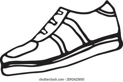 Hand drawn sneakers vector on a white background