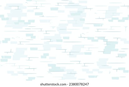 Hand Drawn Snow Cartoon Brick Wall Made of Ice, UI Games Asset, Seamless Texture. Simple White Background for Games, Print, Textile and Outdoors