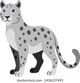 Hand drawn snow leopard vector illustration