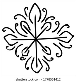 hand drawn snowflake cute winter doodle coloring book doodle style vector element