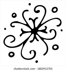 hand drawn snowflake cute winter doodle coloring book doodle style vector element
