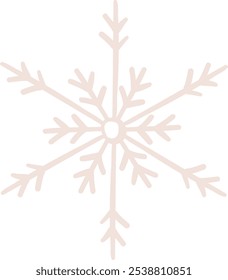 Copo de nieve dibujado a mano en estilo doodle, aislado en un fondo blanco. Copo de nieve en estilo de Vector plano