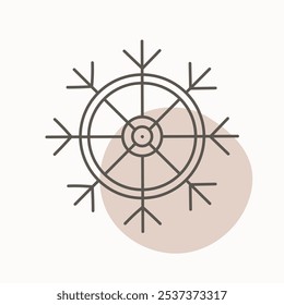 Copo de nieve dibujado a mano. Bueno para Navidades o diseños de invierno.
