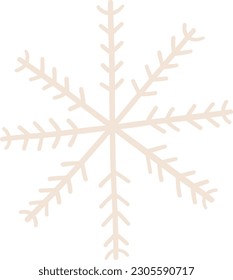 Icono de copo de nieve dibujado a mano. Ilustración del vector Doodle.