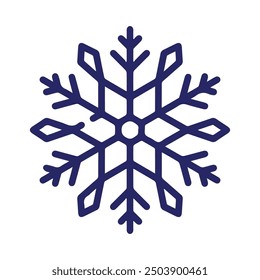 hand drawn snowflake illustration on white background.