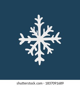 hand drawn snowflake on blue background