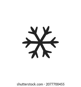 hand drawn snowflake. sketchy vector element for Christmas and New Year greeting card and invitation design
