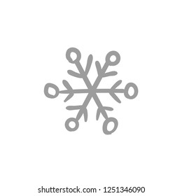 Hand drawn snowflake vector icon, winter snow symbol
