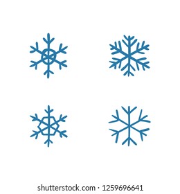 Hand drawn snowflake vector icon collection, winter snow symbol