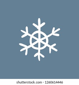 Hand drawn snowflake vector icon, winter snow symbol