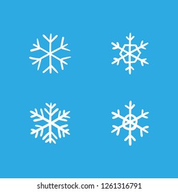 Hand drawn snowflake vector icon collection, winter snow symbol