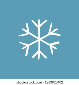 Hand drawn snowflake vector icon, winter snow symbol