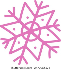 Ilustración vectorial dibujada a mano del copo de nieve