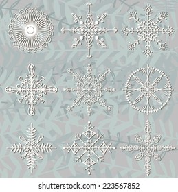 Hand drawn snowflakes