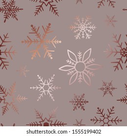 Hand drawn snowflakes. Elegant winter background. Seamless snowflakes wallpaper design pattern. Delicate texture snow backdrop. Exquisite design for, wrapping, wrapper, textile, packaging, paper, scrapbook