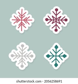 Hand drawn snowflakes. Icon set. Vector