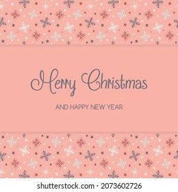 Hand drawn snowflakes on a background with wishes. Christmas greeting card. Vector