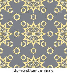 Hand drawn snowflakes seamless pattern, winter background. For Christmas, fabric, wallpapers. Vector illustration