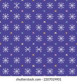 Hand drawn snowflakes, seamless pattern. Winter symbol. Perfect for Christmas cards, invitations, decorations, wrapping paper, textiles and more.