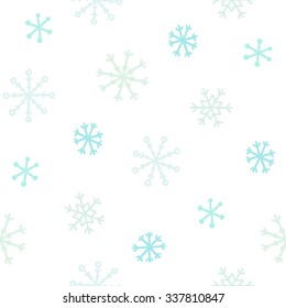 Hand drawn snowflakes seamless pattern