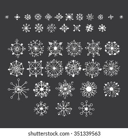 Hand- drawn snowflakes set