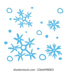 hand drawn snowflakes with snow bubble - pattern