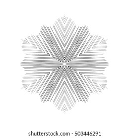 Hand drawn snowflakes for your design. New year, Christmas graphic elements, templates for design. Brush drawn snow crystals with rough edges. Grunge snowflakes. Vector illustration.