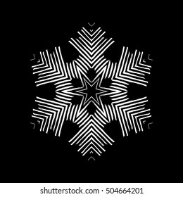 Hand drawn snowflakes for your design. New year, Christmas graphic elements, templates for design. Brush drawn snow crystals with rough edges. Grunge snowflakes. Vector illustration.