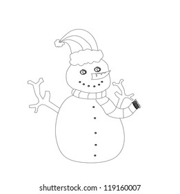 hand drawn snowman