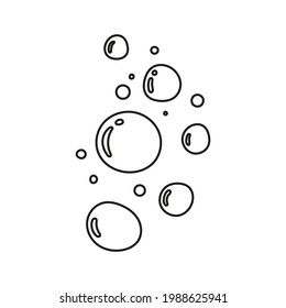 Hand drawn soap bubbles. Vector illustration with fizzy bubbles.  Editable stroke. 