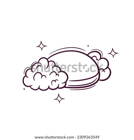 Hand Drawn Soap With Foam. Doodle Vector Sketch Illustration