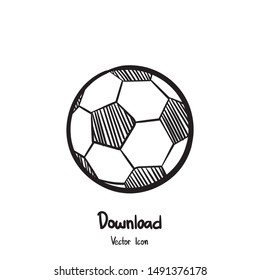 Hand Drawn Soccer Ball Icon Vector