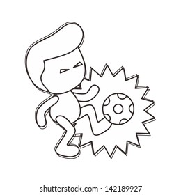 hand drawn soccer cartoon guy