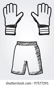 hand drawn soccer equipment